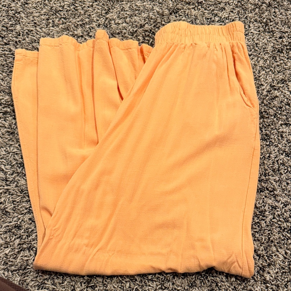 Peach Elastic Waist Pants